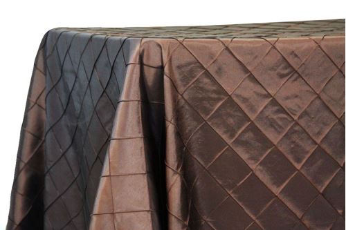 Table Cloth 90X132 - Chocolate (Pintuck Taffeta Rectangle)