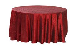 Picture of Table Cloth 108 - Burgundy (Pintuck Taffeta Round)