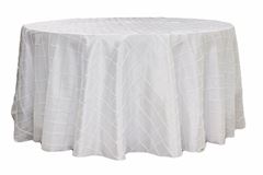 Picture of Table Cloth 120 - White (Pintuck Taffeta Round)