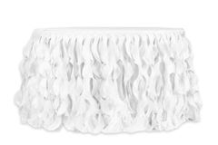 Picture of Table Skirt 14 - White (Curly willow )