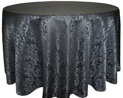 Picture of Table Cloth 108 - Black (Poly Damask  Round)