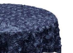 Picture of Table Cloth 120 - Navy (Satin Rosette Round)