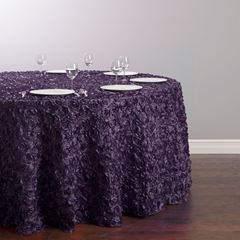 Picture of Table Cloth 132 - Eggplant (Satin Rosette Round)