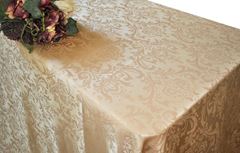 Picture of Table Cloth 90X132 - Champagne (Poly Damask  Rectangle)