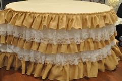 Picture of Table Skirt 17 - Burlap & Lace (Burlap )