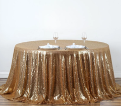 Picture of Table Cloth 120 - Gold (Sequin Round)